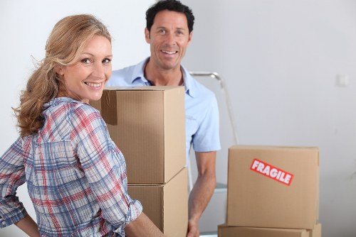 Packing boxes into a mobile self storage container in Brent